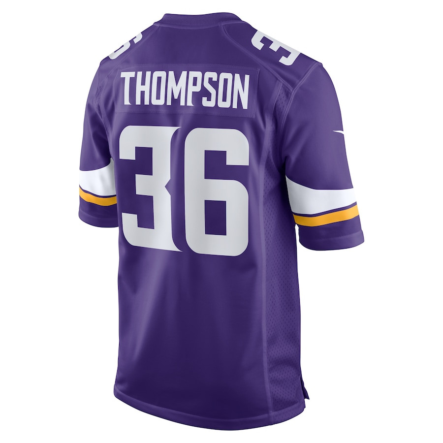 NaJee Thompson 36 Minnesota Vikings Game Purple NFL Jersey Men's