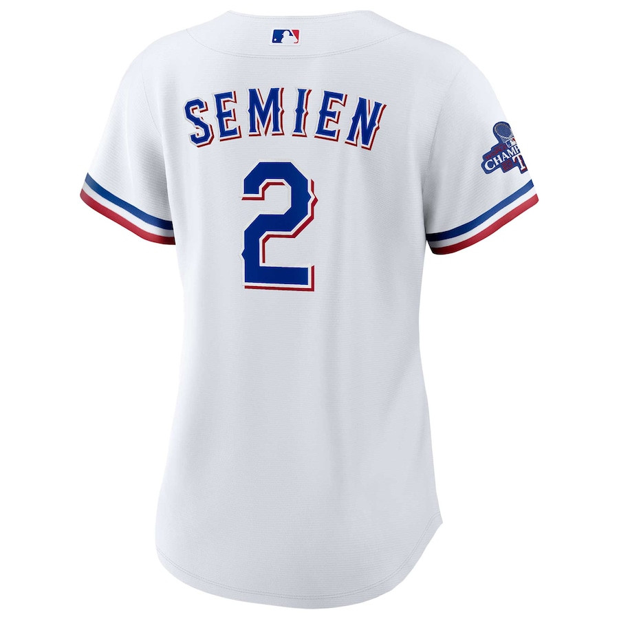 Marcus Semien 2 Texas Rangers Home 2023 World Series Champions White MLB Jersey Women's