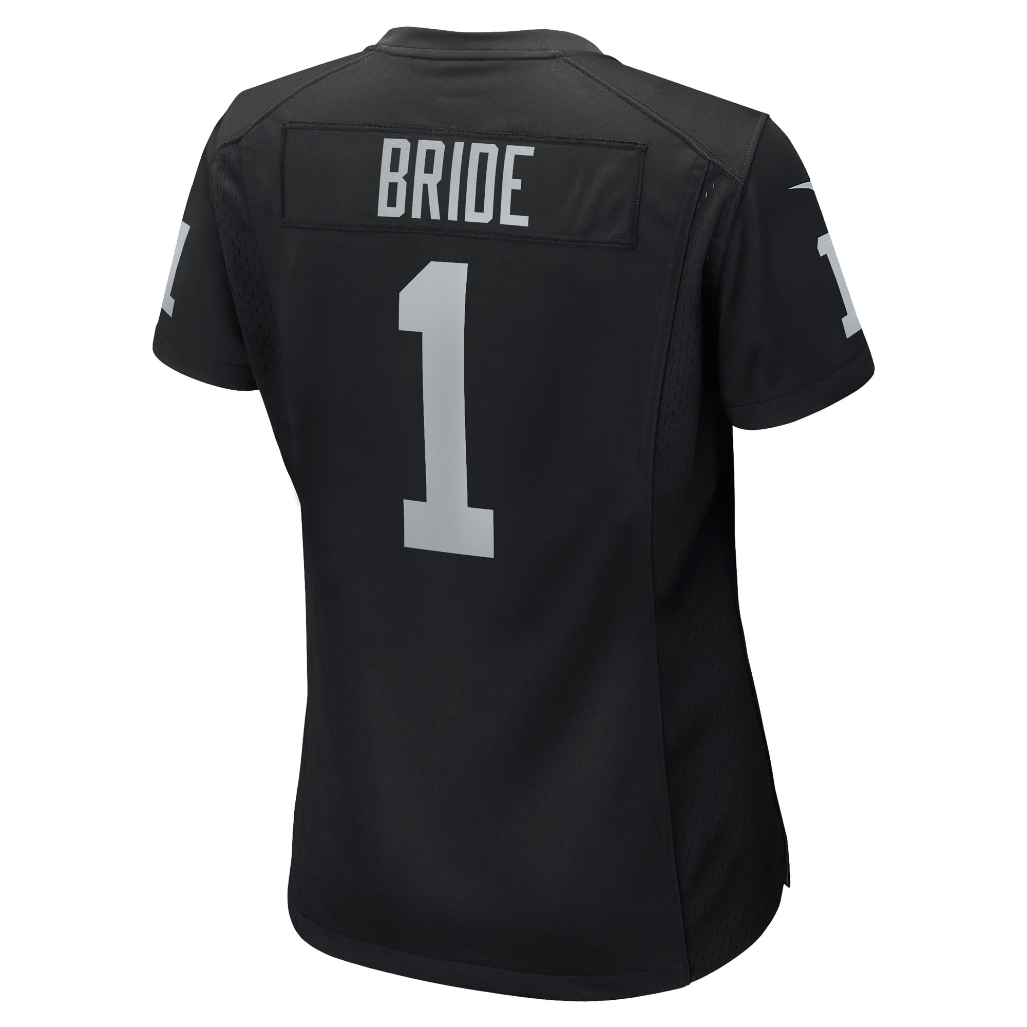 Las Vegas Raiders Number 1 Bride Black Game NFL Jersey Women's