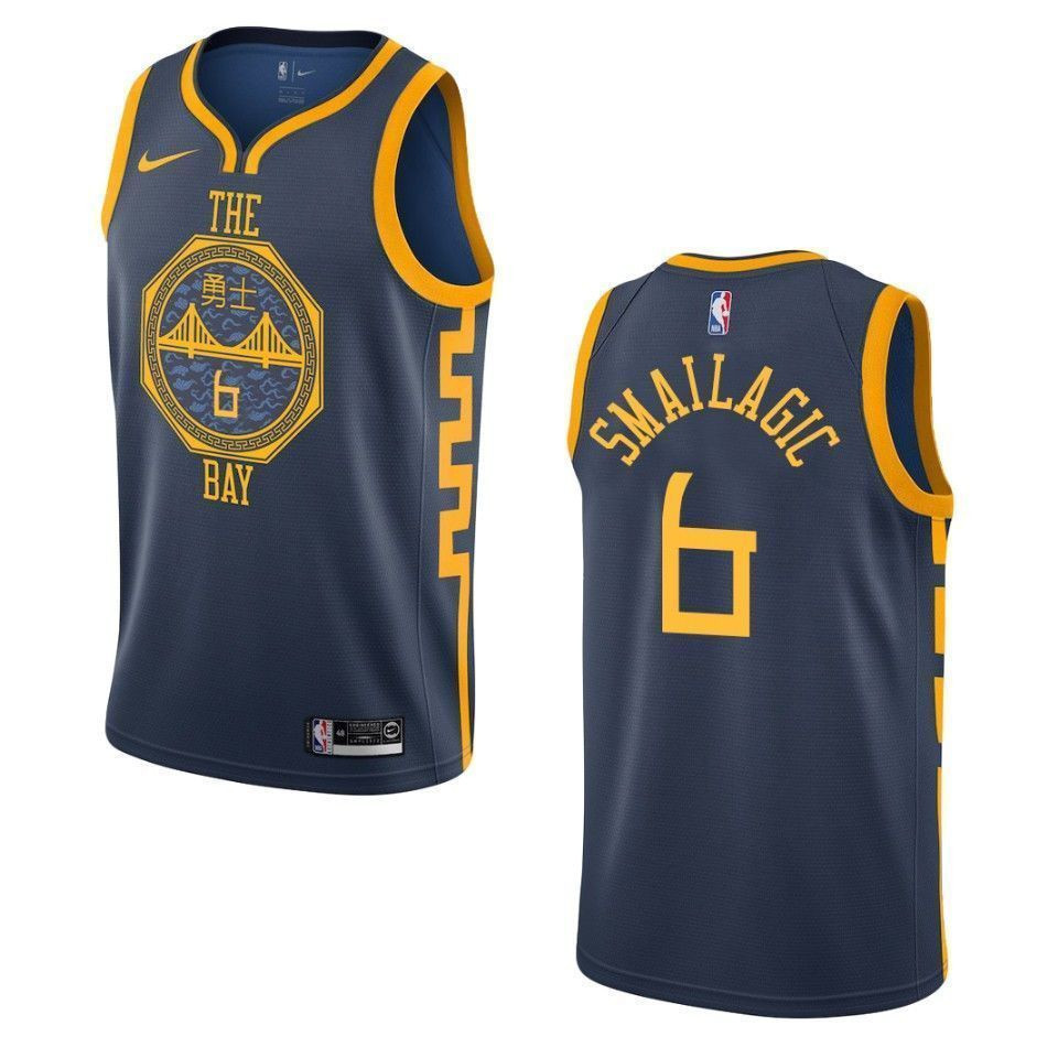 Golden State Warriors 6 Alen Smailagic City Swingman Navy NBA Jersey Men's