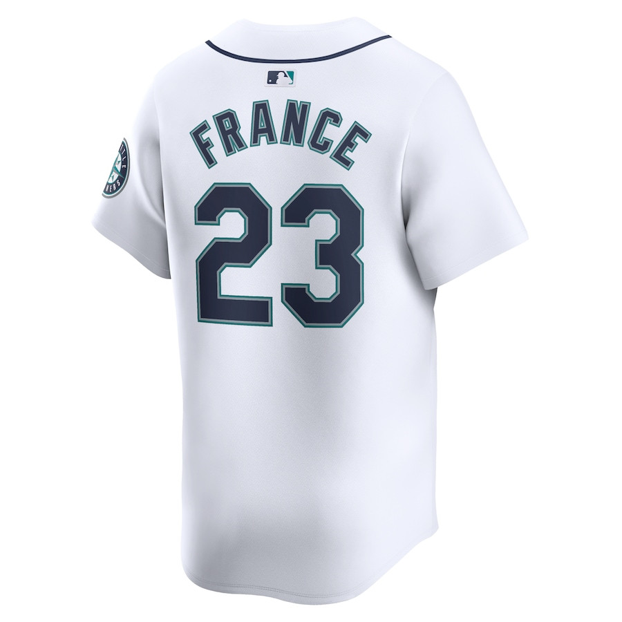 Ty France 23 Seattle Mariners Home Limited Player White MLB Jersey Men's