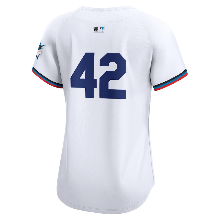 Miami Marlins 2024 Jackie Robinson Day Home Limited White MLB Jersey Women's
