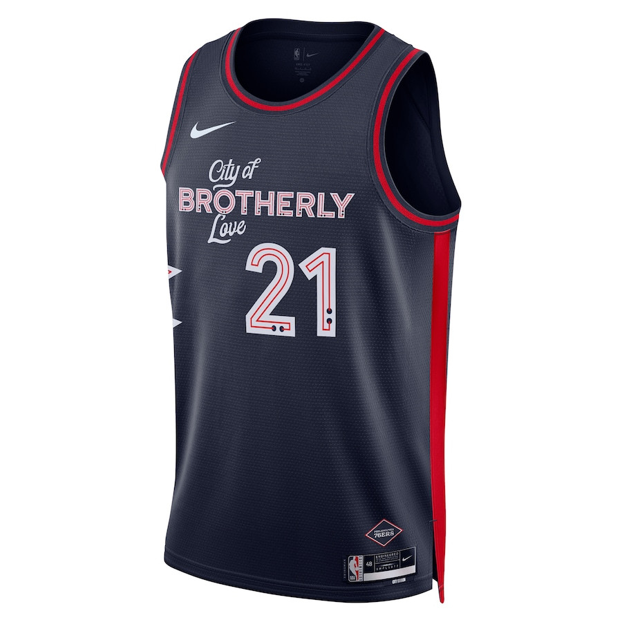 Joel Embiid 21 Philadelphia 76ers 2023/24 City Edition Swingman Navy NBA Jersey Men's