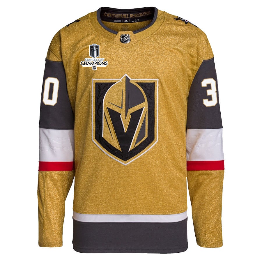 Jiri Patera 30 Vegas Golden Knights Stanley Cup 2023 Champions Patch Home Breakaway Gold NHL Jersey Men's