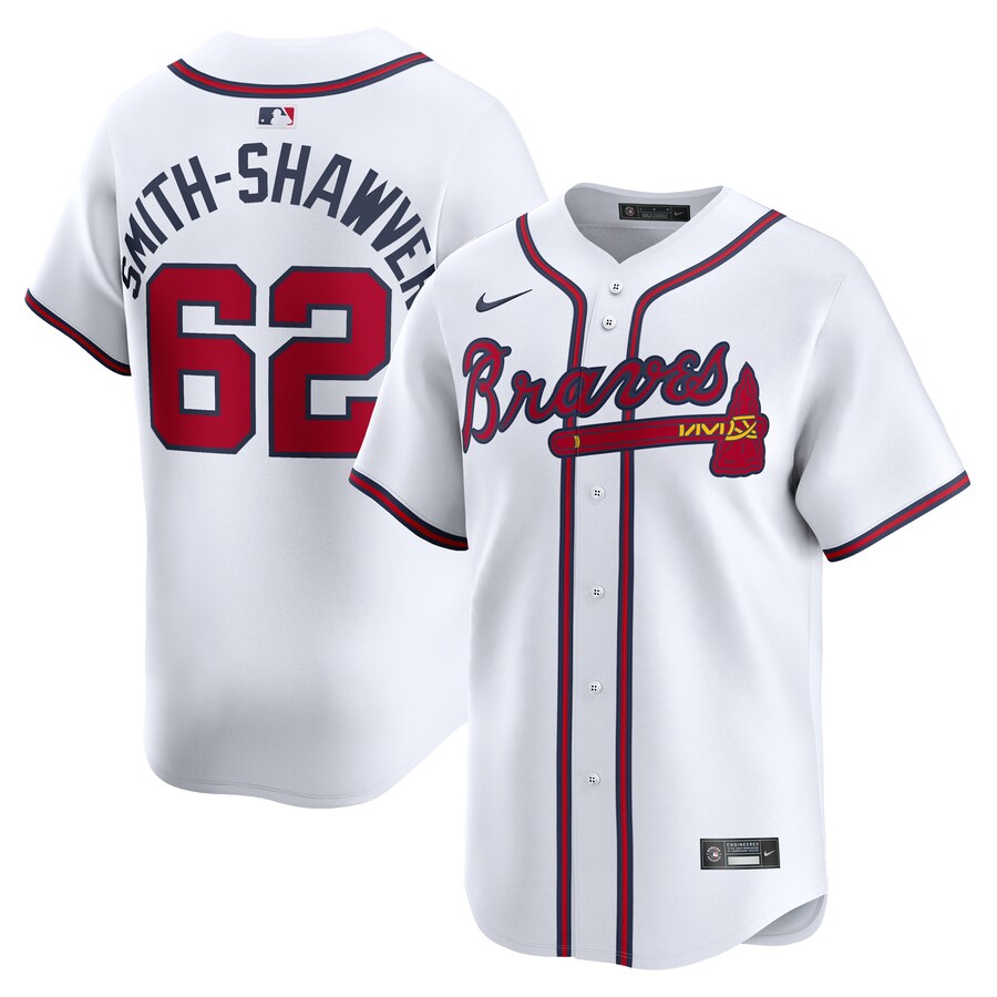 AJ Smith-Shawver Atlanta Braves Home Limited Player Jersey White