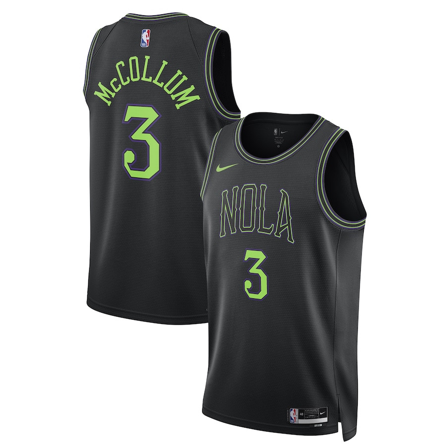 CJ McCollum 3 New Orleans Pelicans 2023/24 City Edition Swingman Black NBA Jersey Men's