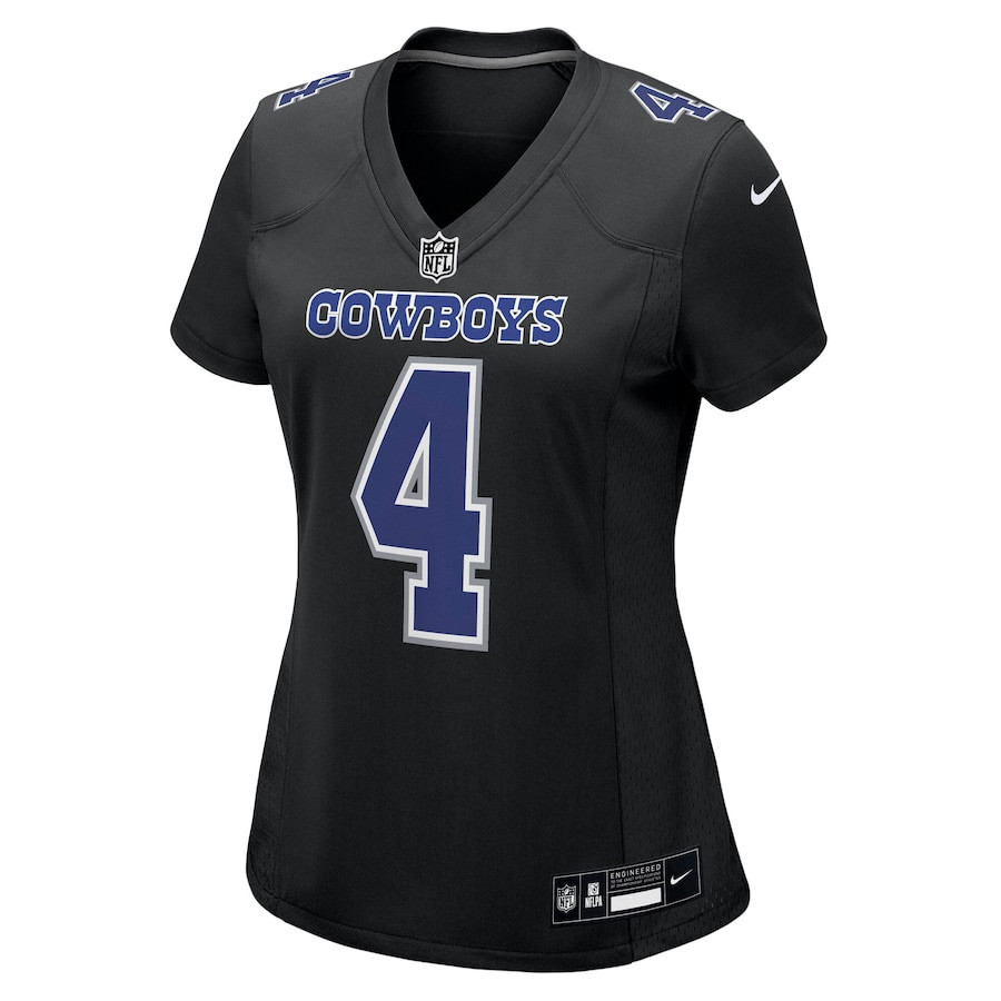 Dak Prescott 4 Dallas Cowboys Fashion Game Carbon Black NFL Jersey Women's