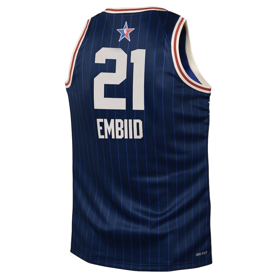 Joel Embiid 21 2024 All Star Game Swingma Navy NBA Jersey Youth