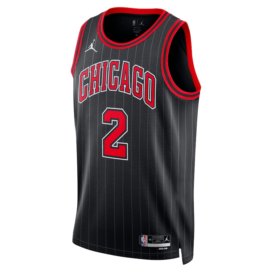 Lonzo Ball 2 Chicago Bulls Unisex Swingman Statement Edition Black NBA Jersey Unisex
