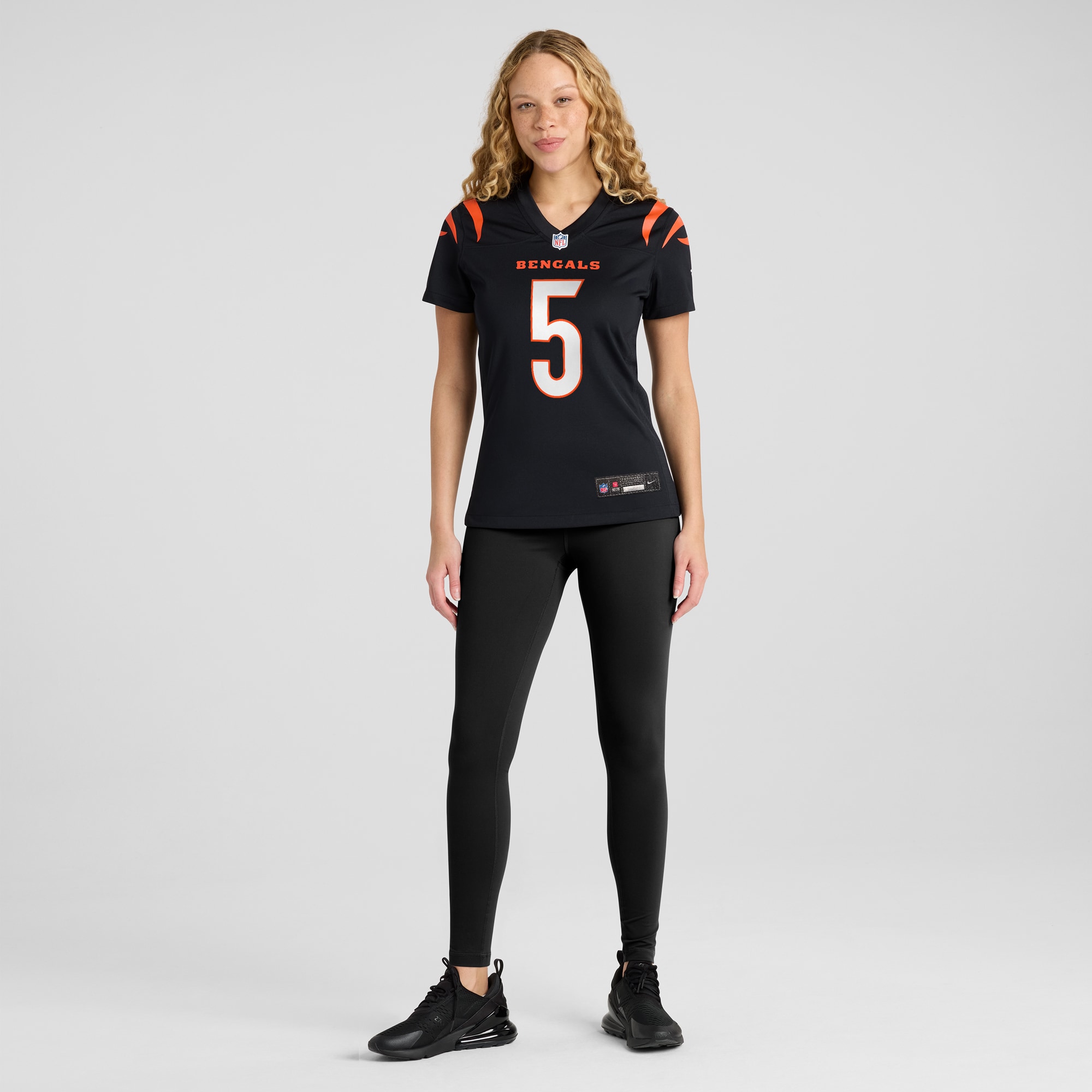Cincinnati Bengals Tee Higgins Black Game Player NFL Jersey Women's