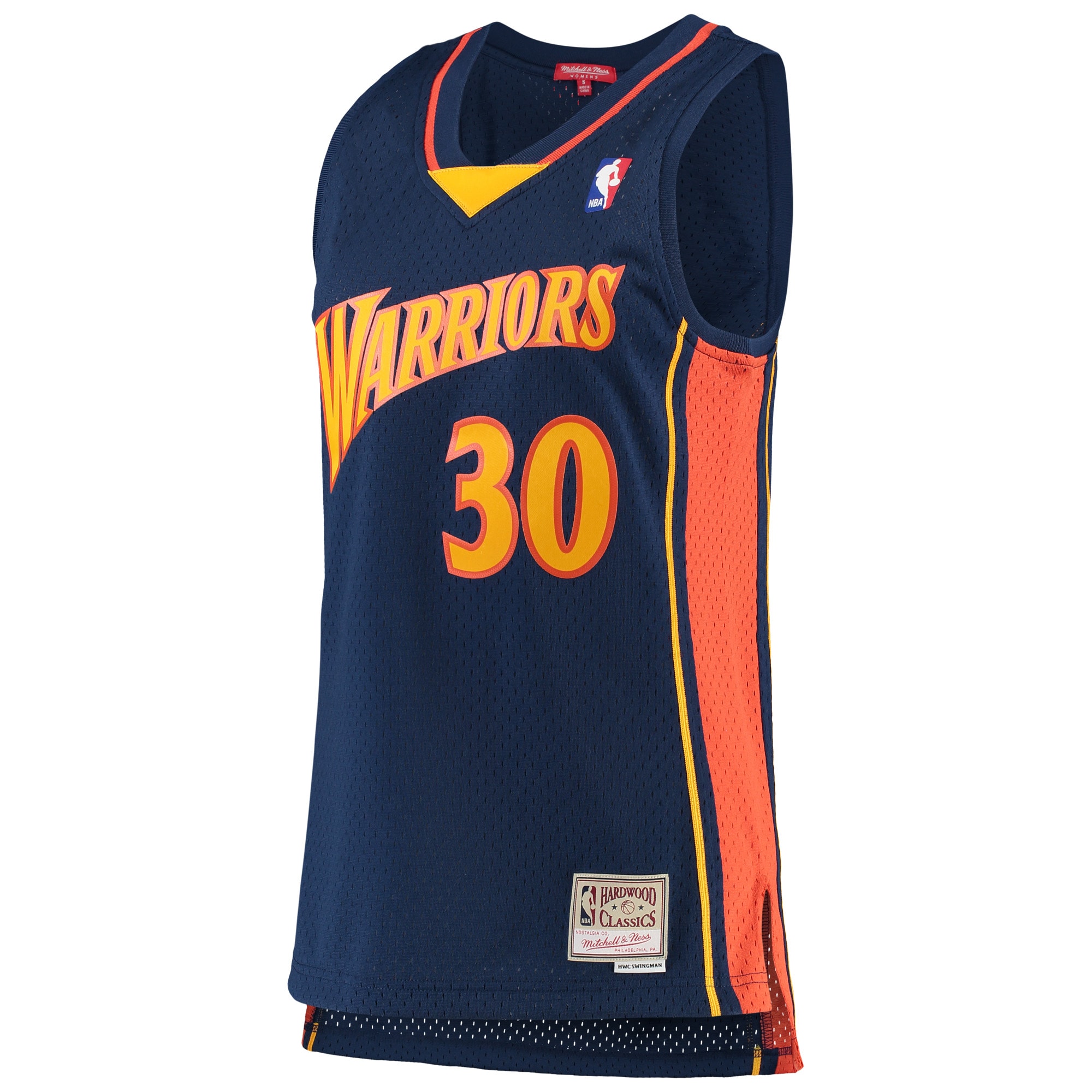 Mitchell Ness Stephen Curry Navy Golden State Warriors 2009-10 Hardwood Classics Swingman NBA Jersey Women's