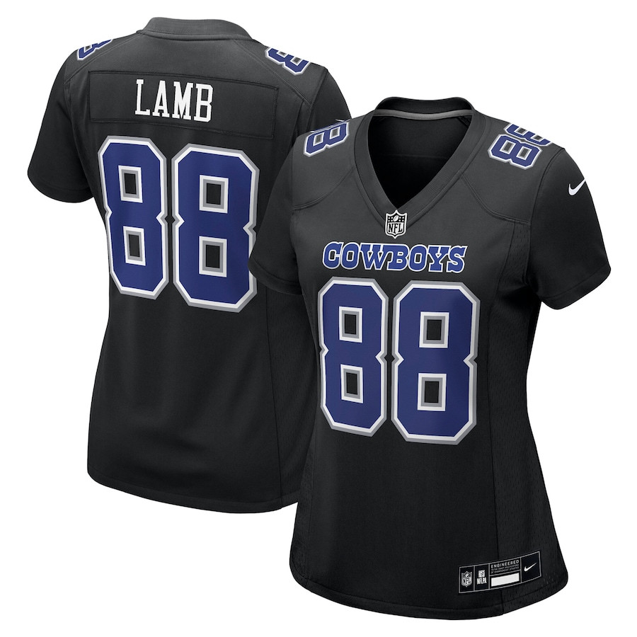 CeeDee Lamb 88 Dallas Cowboys Fashion Game Carbon Black NFL Jersey Women's