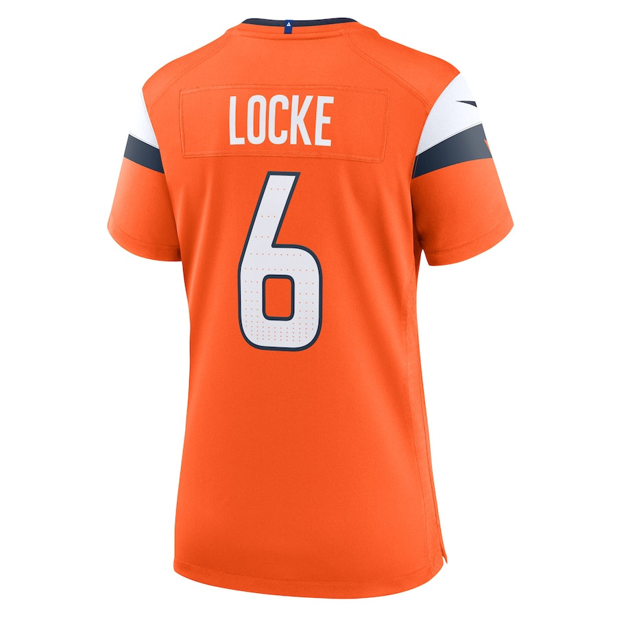 P.J. Locke 6 Denver Broncos Team Game Orange NFL Jersey Women's