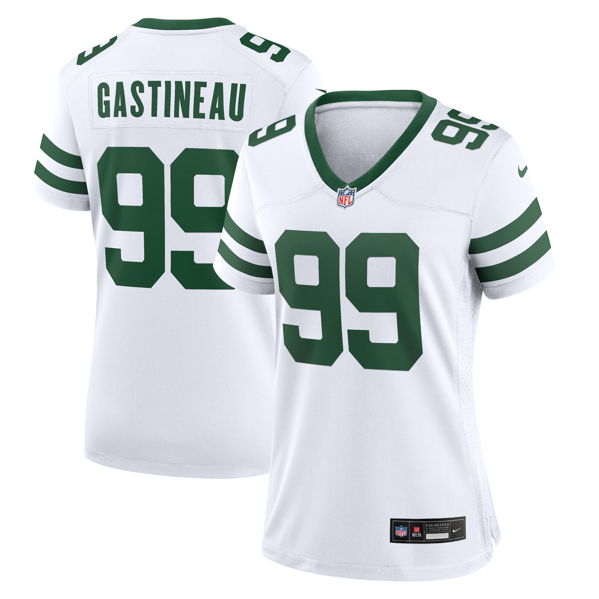 New York Jets Mark Gastineau White Legacy Retired Player Game NFL Jersey Women's