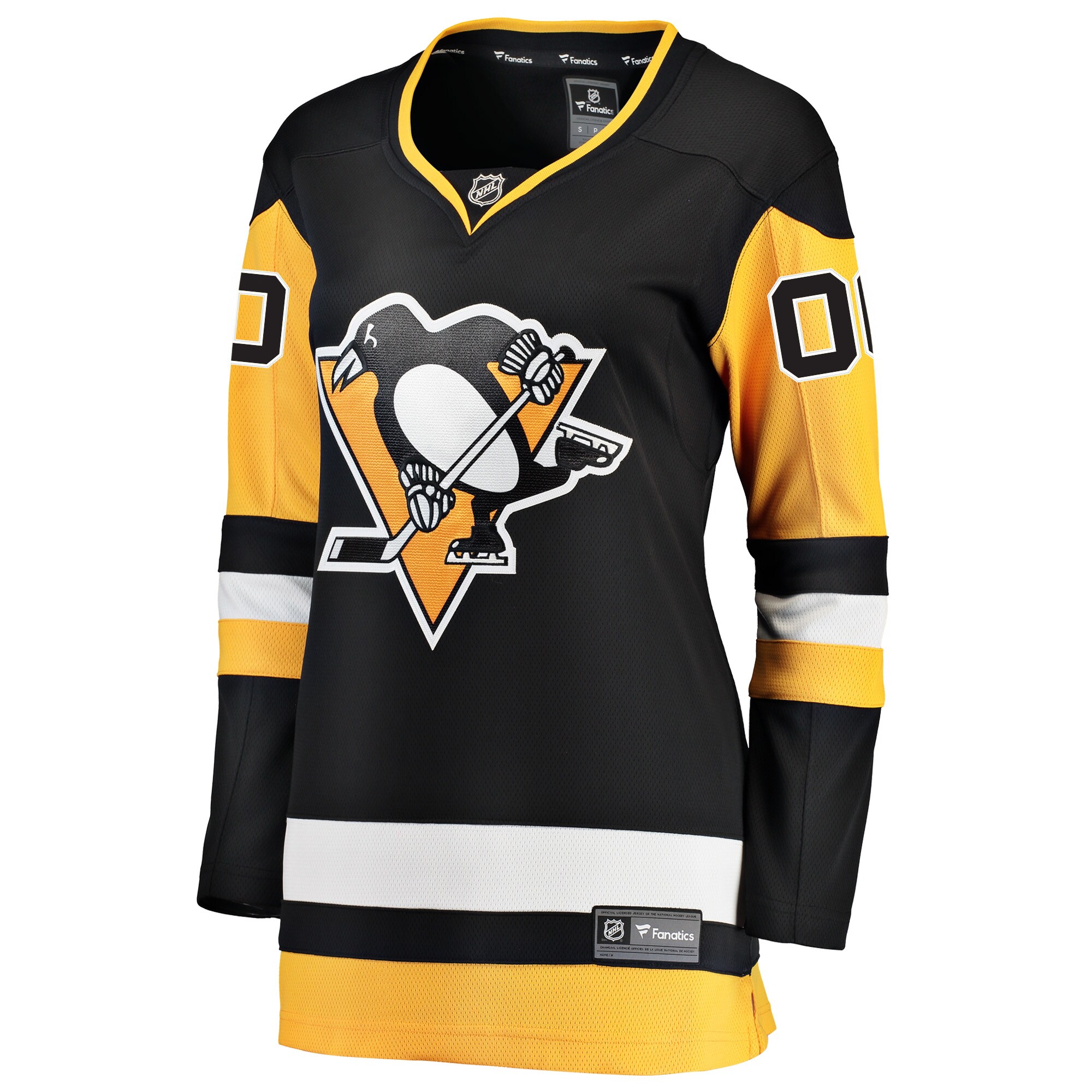 Pittsburgh Penguins Black Home Breakaway Custom NHL Jersey Women's