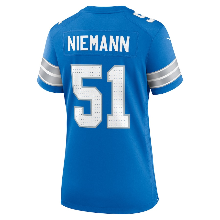 Ben Niemann 51 Detroit Lions Team Game Blue NFL Jersey Women's