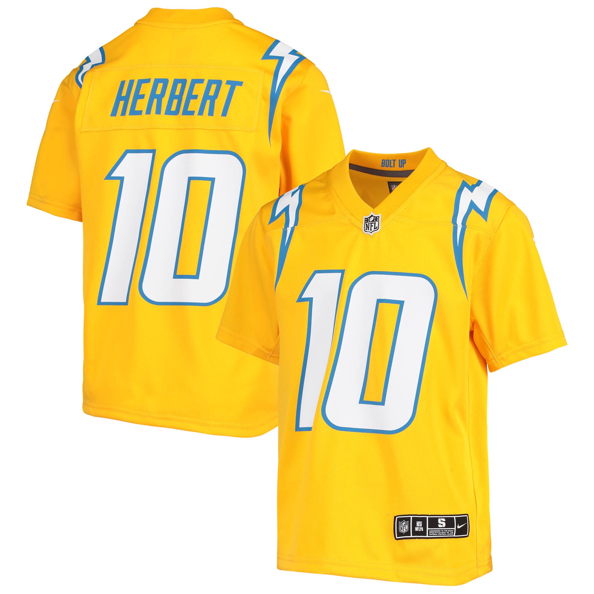 Los Angeles Chargers Justin Herbert Gold Inverted Team Game NFL Jersey Youth