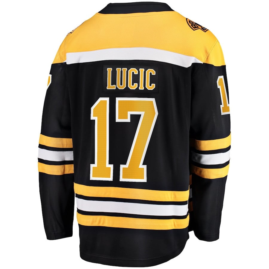 Milan Lucic 17 Boston Bruins Breakaway Home Black NHL Jersey Men's