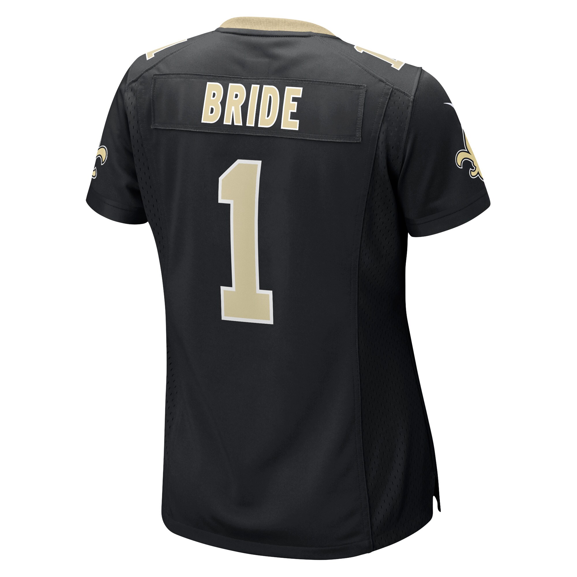 New Orleans Saints Number 1 Bride Black Game NFL Jersey Women's