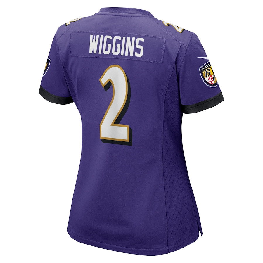Nate Wiggins 2 Baltimore Ravens Game Purple NFL Jersey Women's