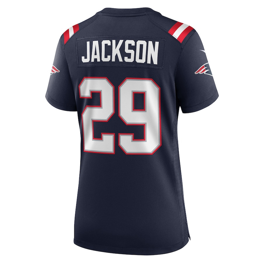 JC Jackson 29 New England Patriots Game Navy NFL Jersey Women's