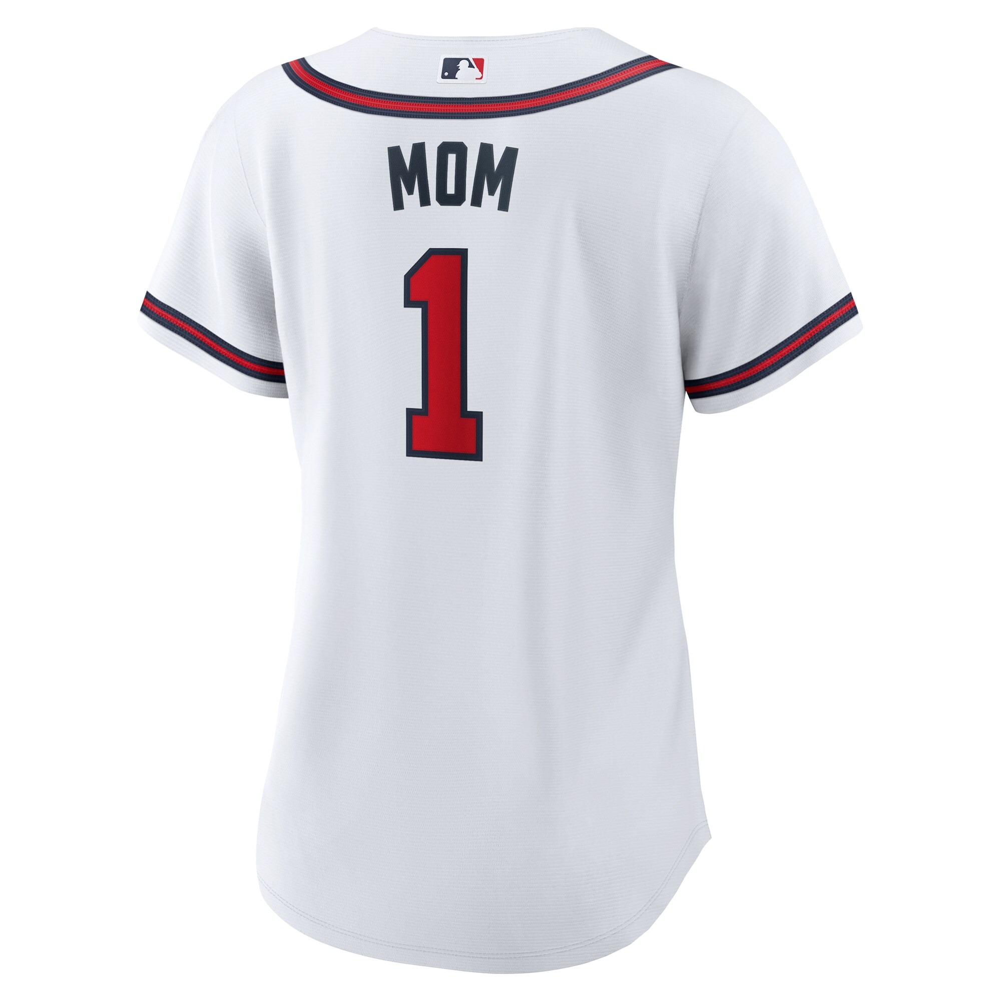 Atlanta Braves White #1 Mom Home MLB Jersey Women's