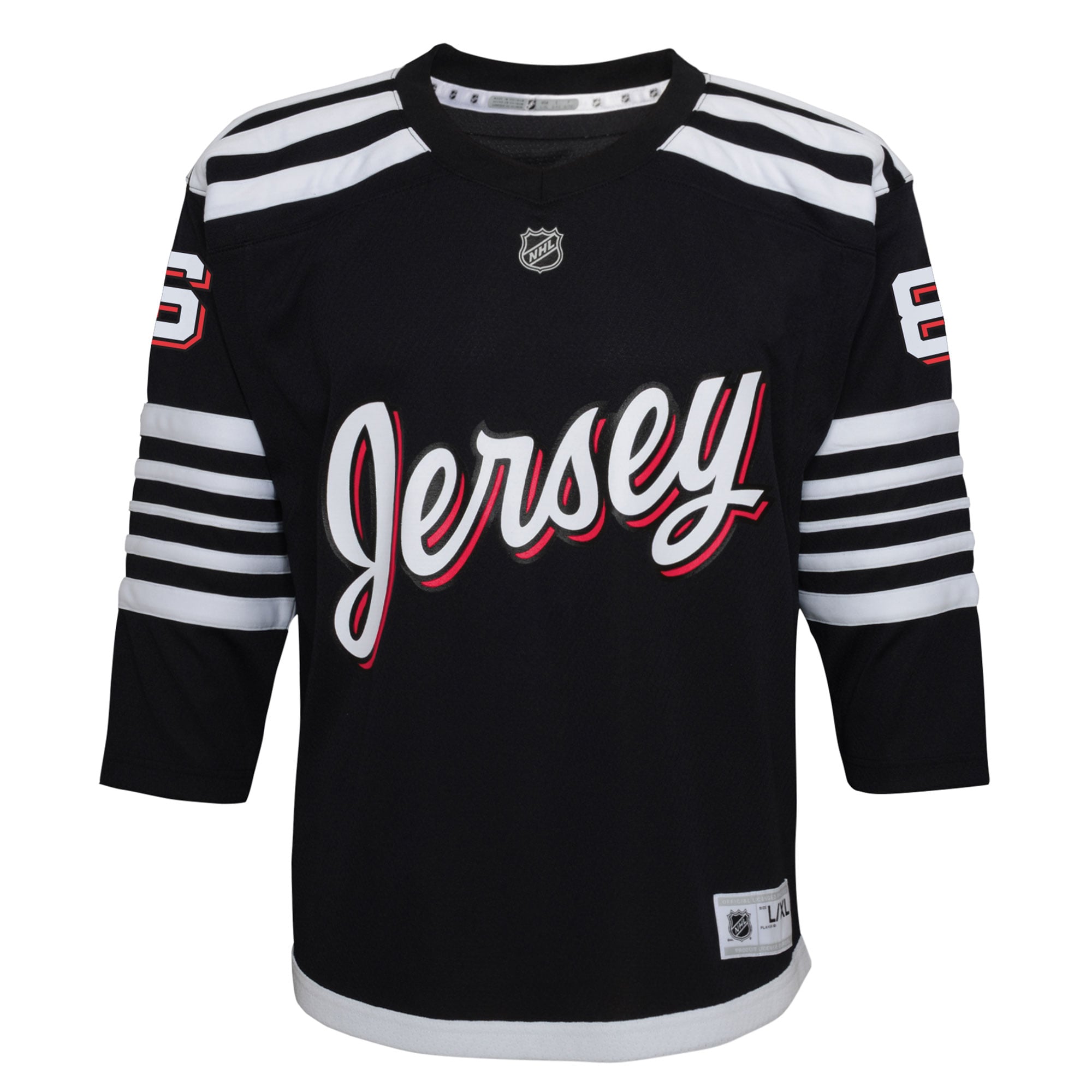 New Jersey Devils Jack Hughes Black Alternate Player NHL Jersey Youth