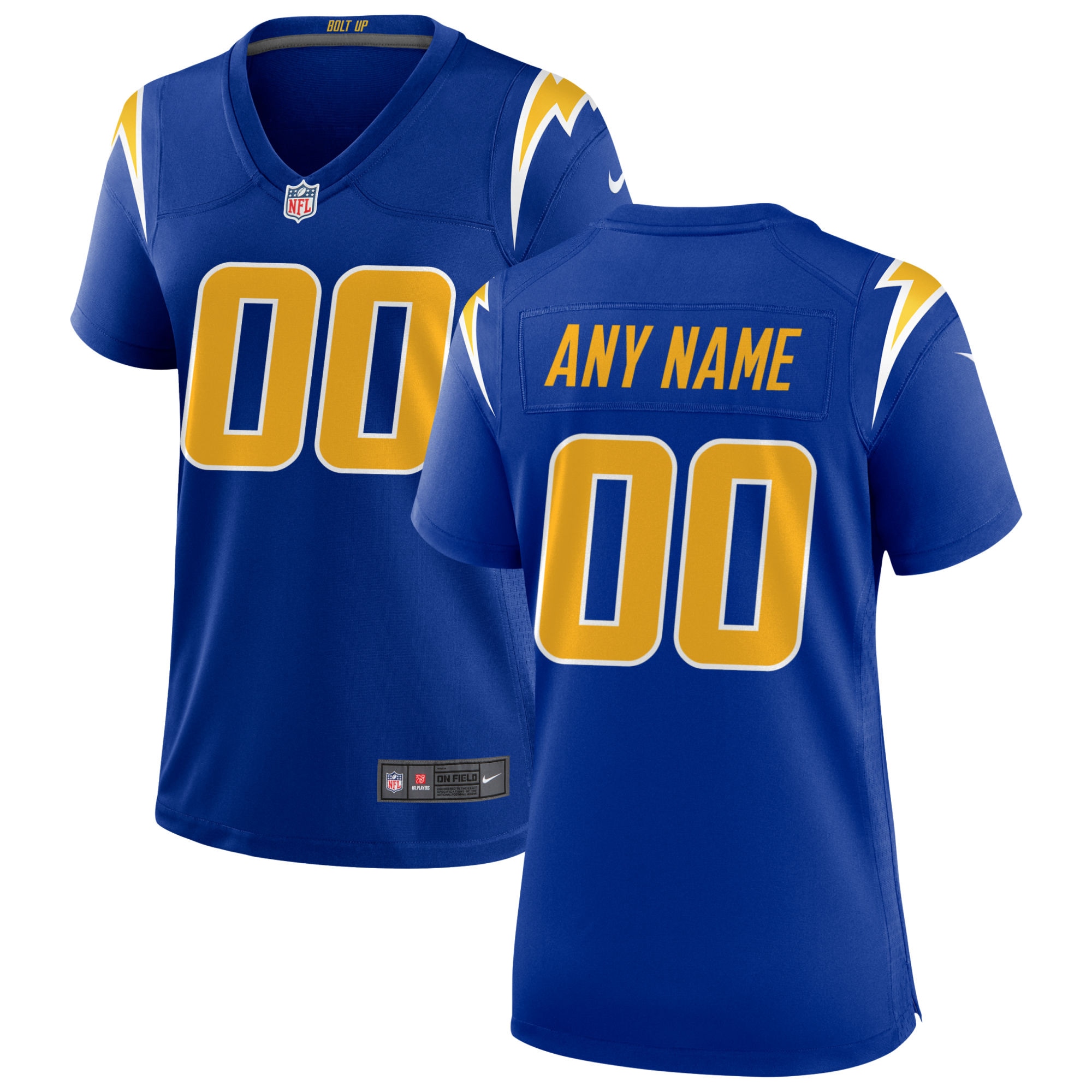 Los Angeles Chargers Royal Alternate Custom Game NFL Jersey Women's