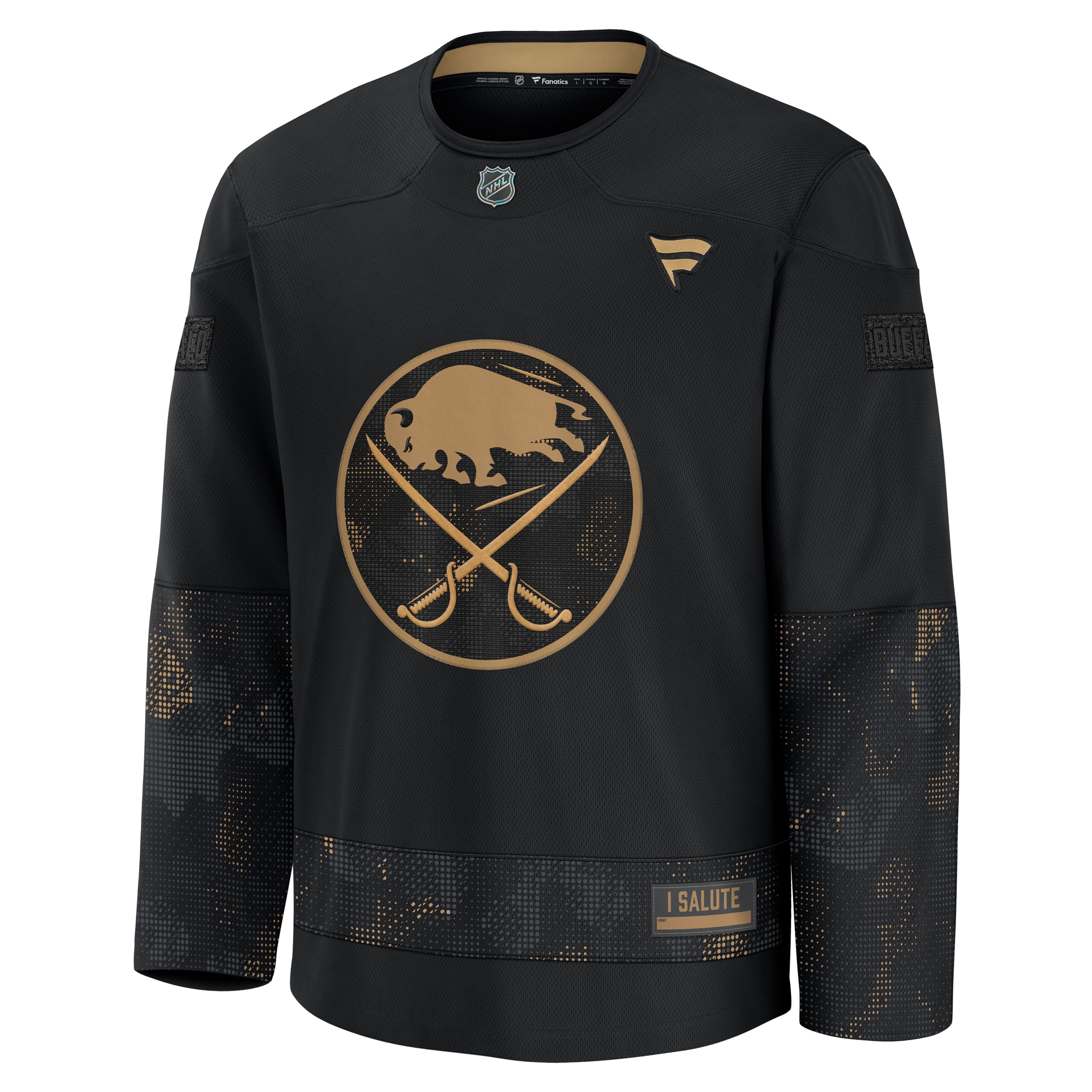 Buffalo Sabres Black 2024 Military Appreciation Practice NHL Jersey Men's