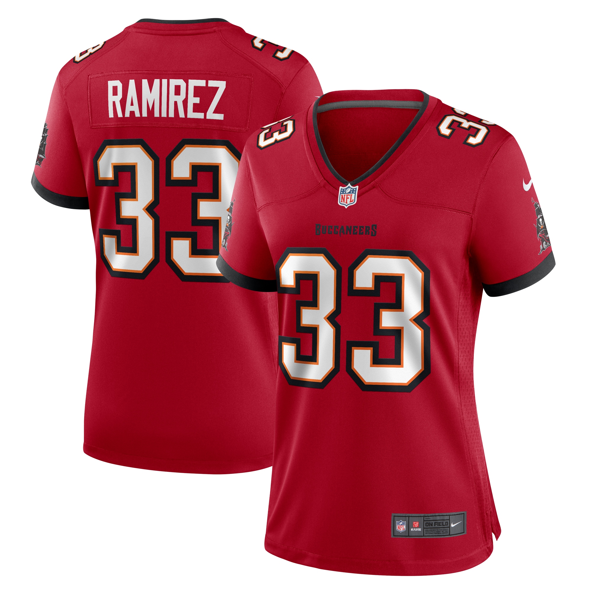 Tampa Bay Buccaneers Jose Ramirez Red Game NFL Jersey Women's