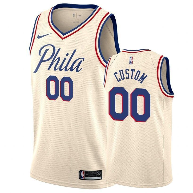 Philadelphia 76ers Custom 00 City Natural NBA Jersey Men's