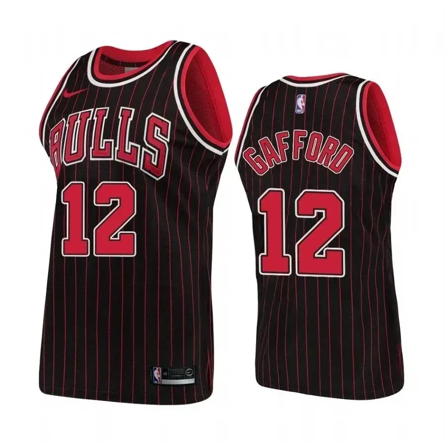 Chicago Bulls 12 Daniel Gafford Hardwood Classics Black NBA Jersey Men's