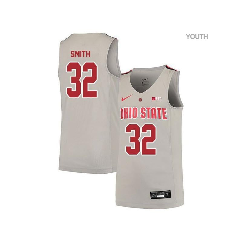 32 Lenzelle Smith Gray Elite Ohio State Buckeyes NCAA Jersey Youth