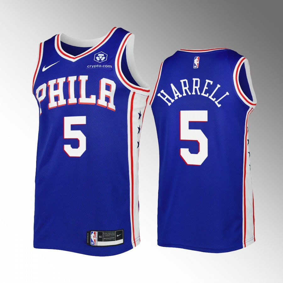 Montrezl Harrell 5 Philadelphia 76ers Blue Icon Edition Swingman NBA Jersey Men's