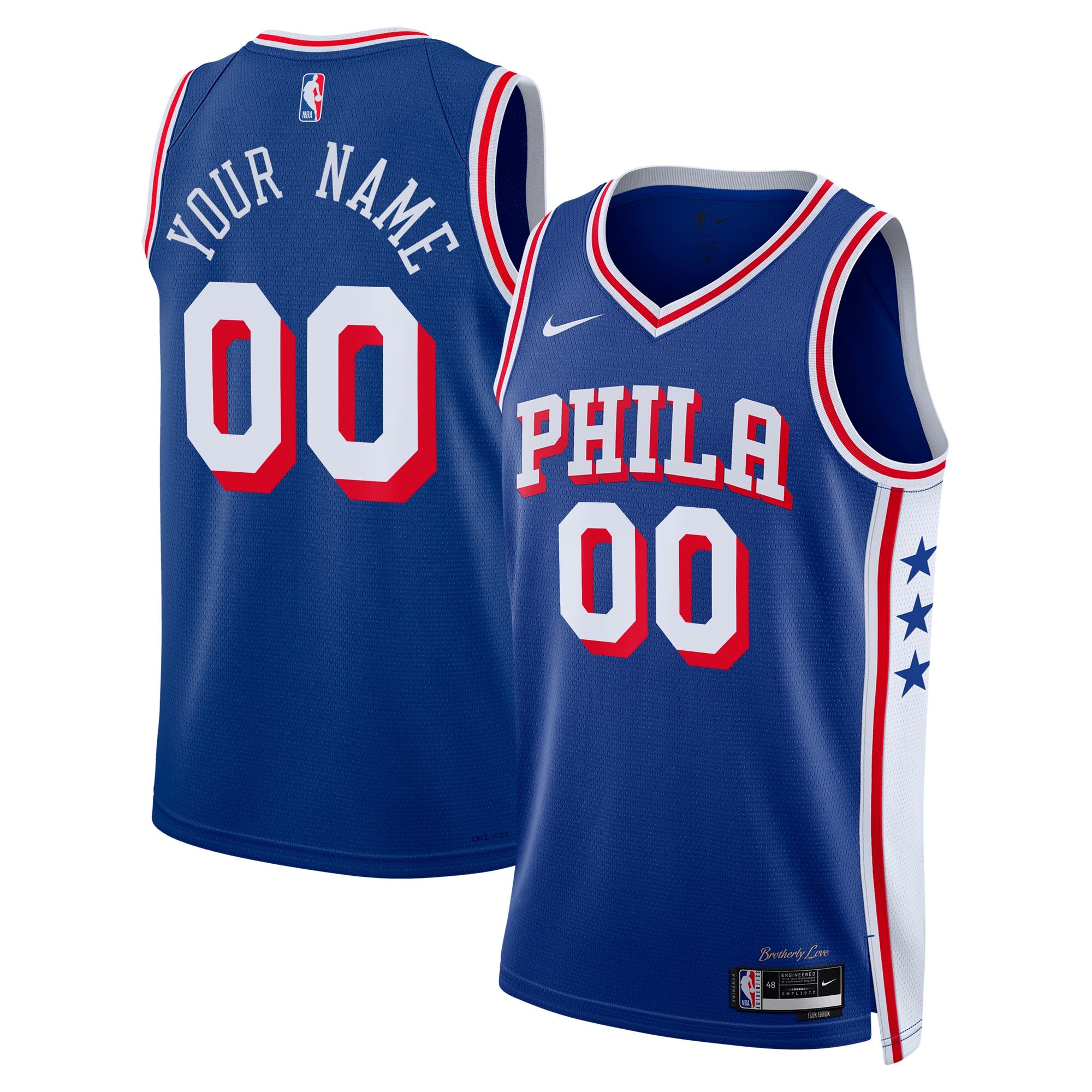 Philadelphia 76ers Icon Swingman Custom NBA Jersey Youth