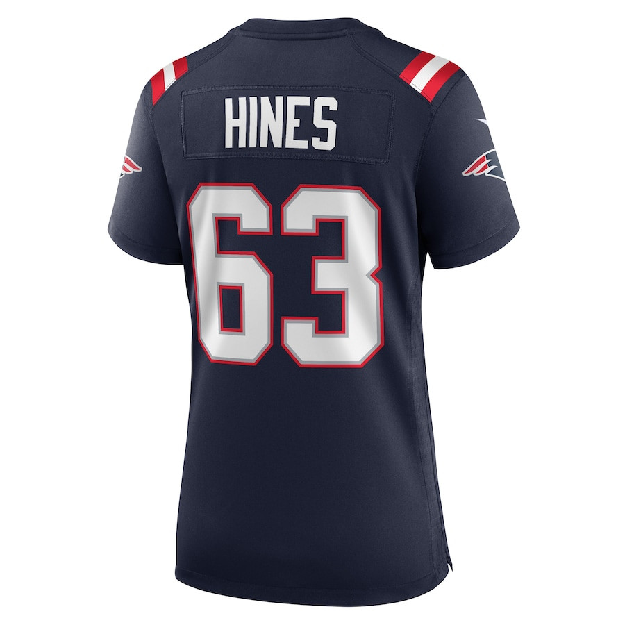 Chasen Hines 63 New England Patriots Game Navy NFL Jersey Women's