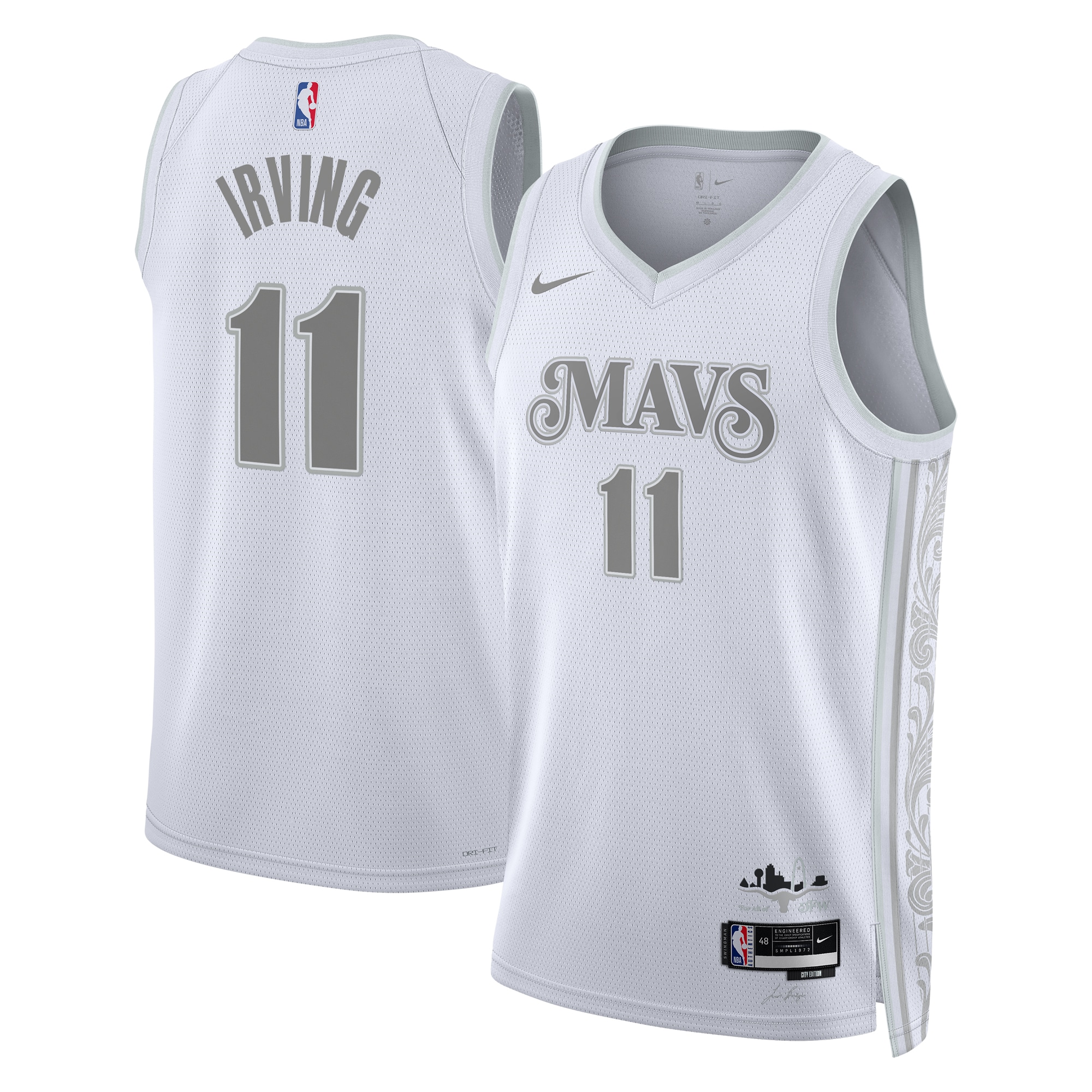 Dallas Mavericks City Edition Swingman 202 White Kyrie Irvin Unisex NBA Jersey Unisex