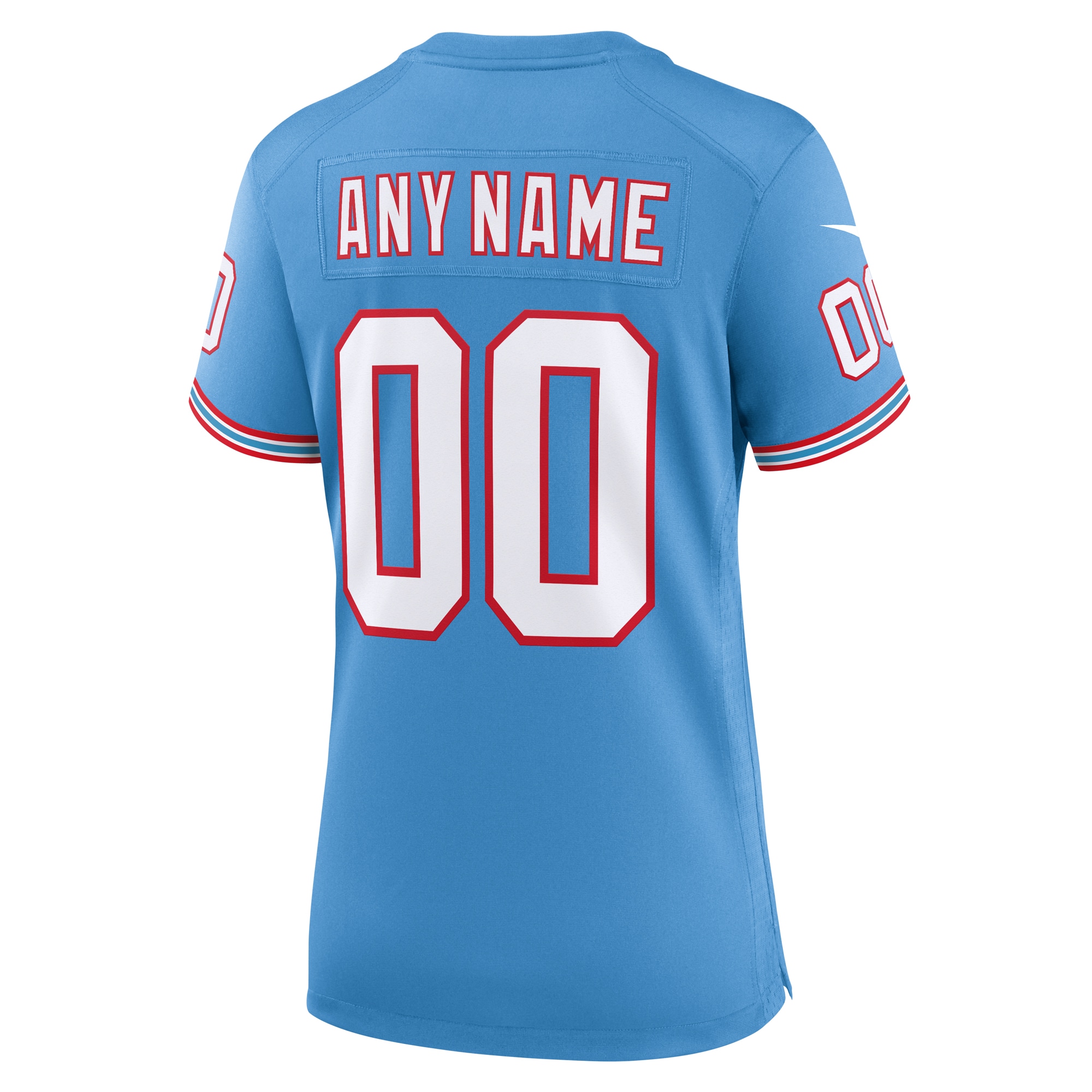 Tennessee Titans Light Blue Oilers Throwback Custom Game NFL Jersey Women's