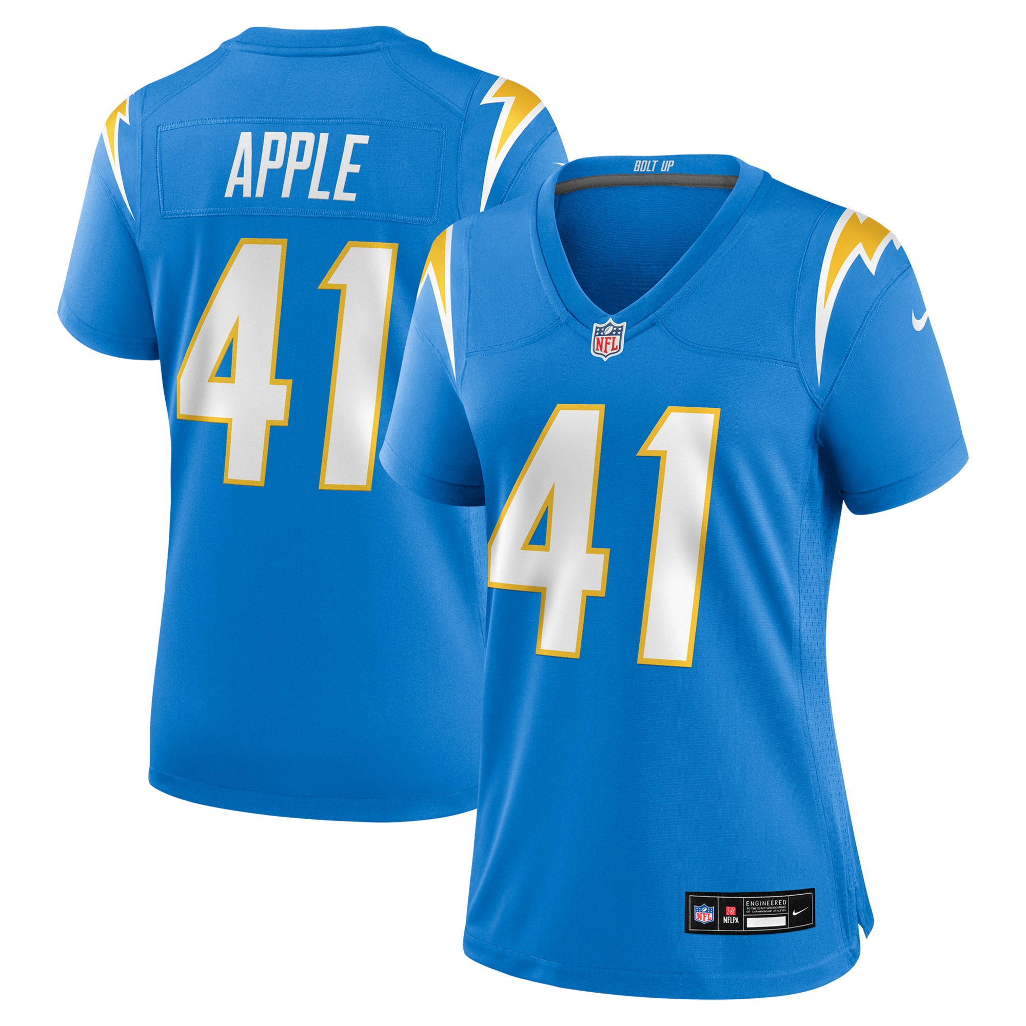 Los Angeles Chargers Eli Apple Powder Blue Game NFL Jersey Women's