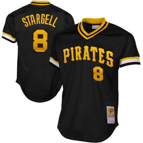 Pittsburgh Pirates Willie Stargell Mitchell Ness Black 1982 Cooperstown Collection Mesh Batting Practice MLB Jersey Men's