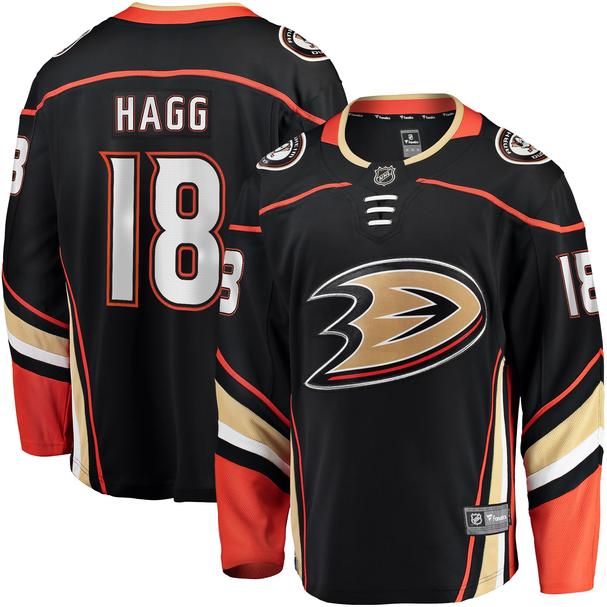 Anaheim Ducks Robert Hagg Black Home Breakaway NHL Jersey Men's