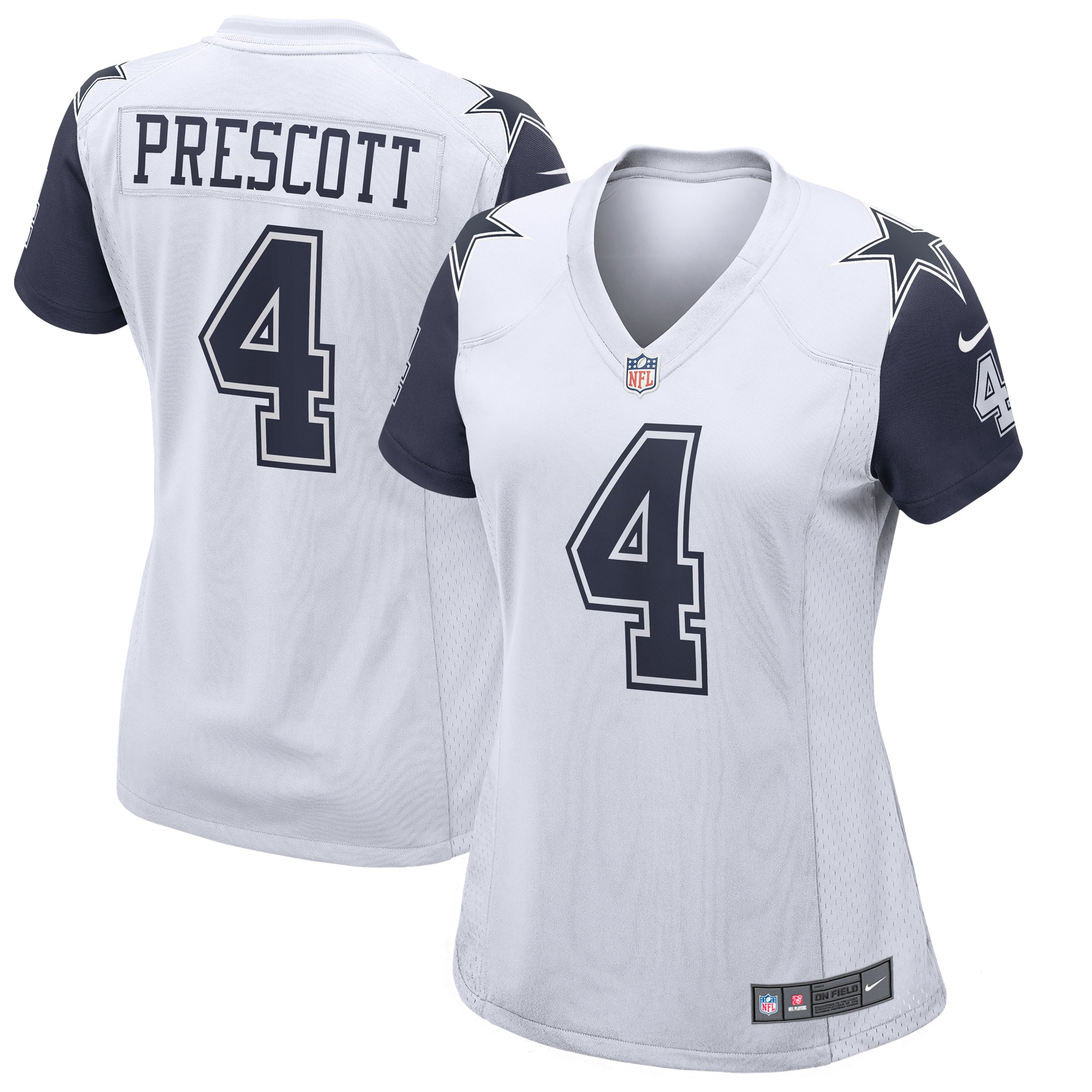 Dallas Cowboys Dak Prescott White Alternate Game NFL Jersey Women's