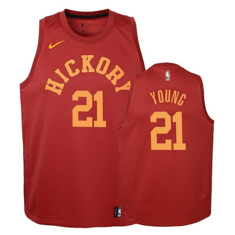 Indiana Pacers Thaddeus Young 21 Hardwood Classics Red NBA Jersey Youth