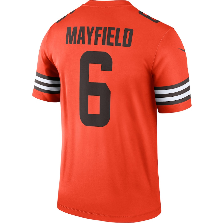 Baker Mayfield 6 Cleveland Browns Inverted Legend Orange NFL Jersey Men's