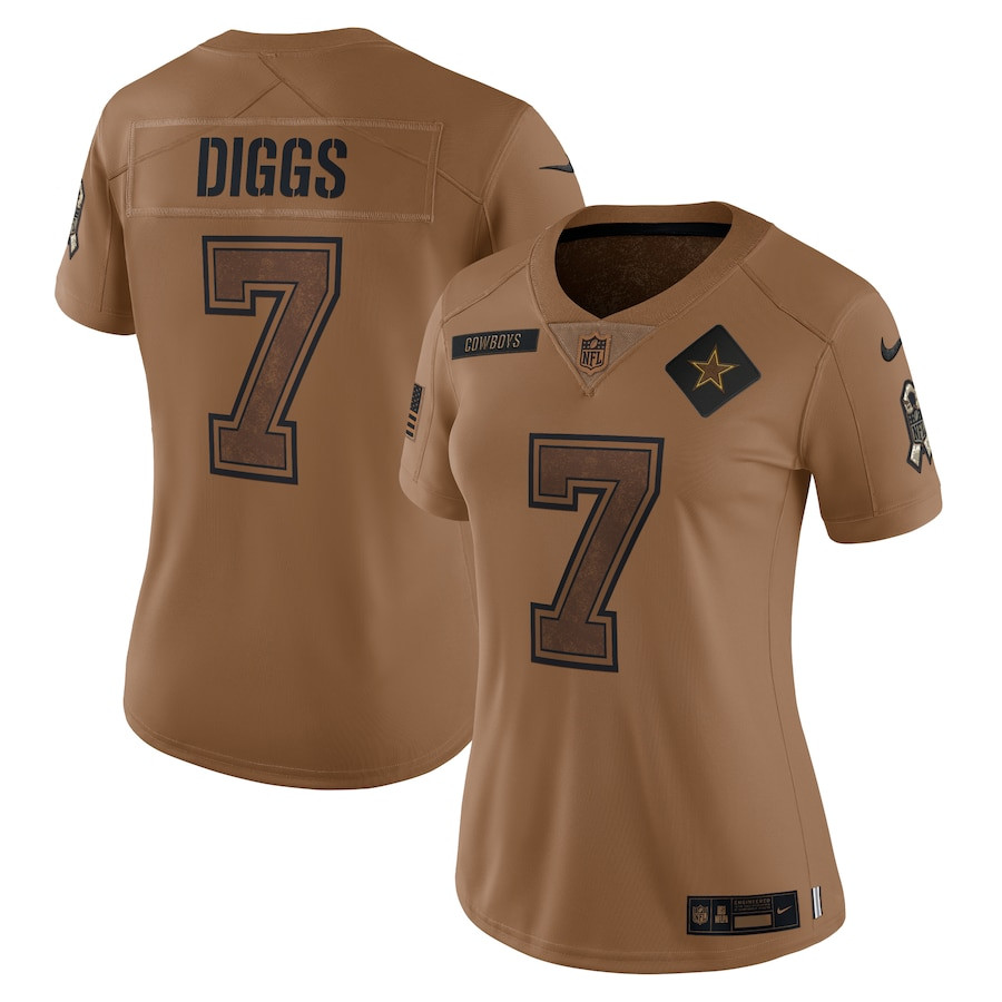 Trevon Diggs 7 Dallas Cowboys 2023 Salute To Service Limited Brown NFL Jersey Women's