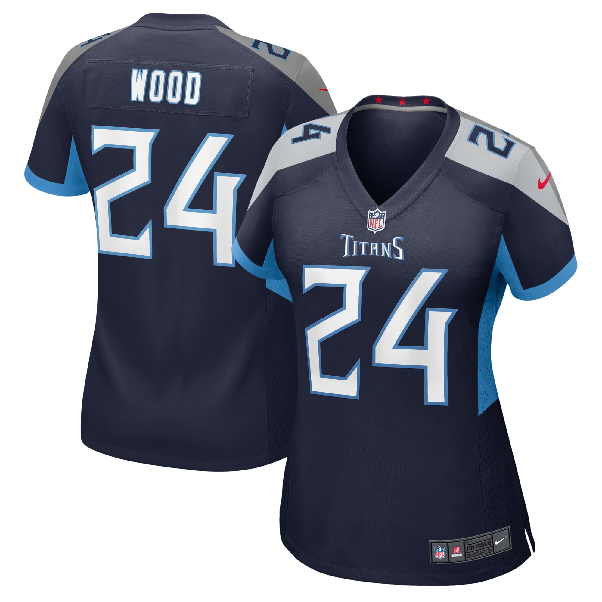 Tennessee Titans Julius Wood Navy Game NFL Jersey Women's