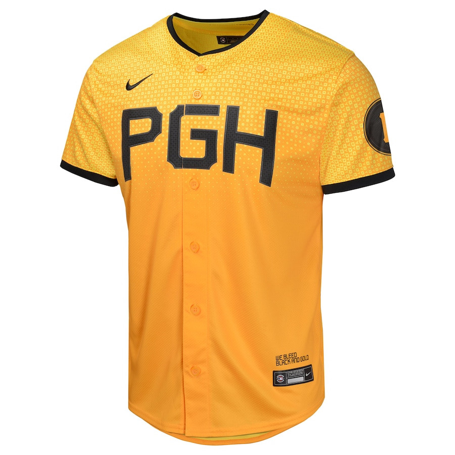 Ke'Bryan Hayes 13 Pittsburgh Pirates City Connect Limited Gold MLB Jersey Youth