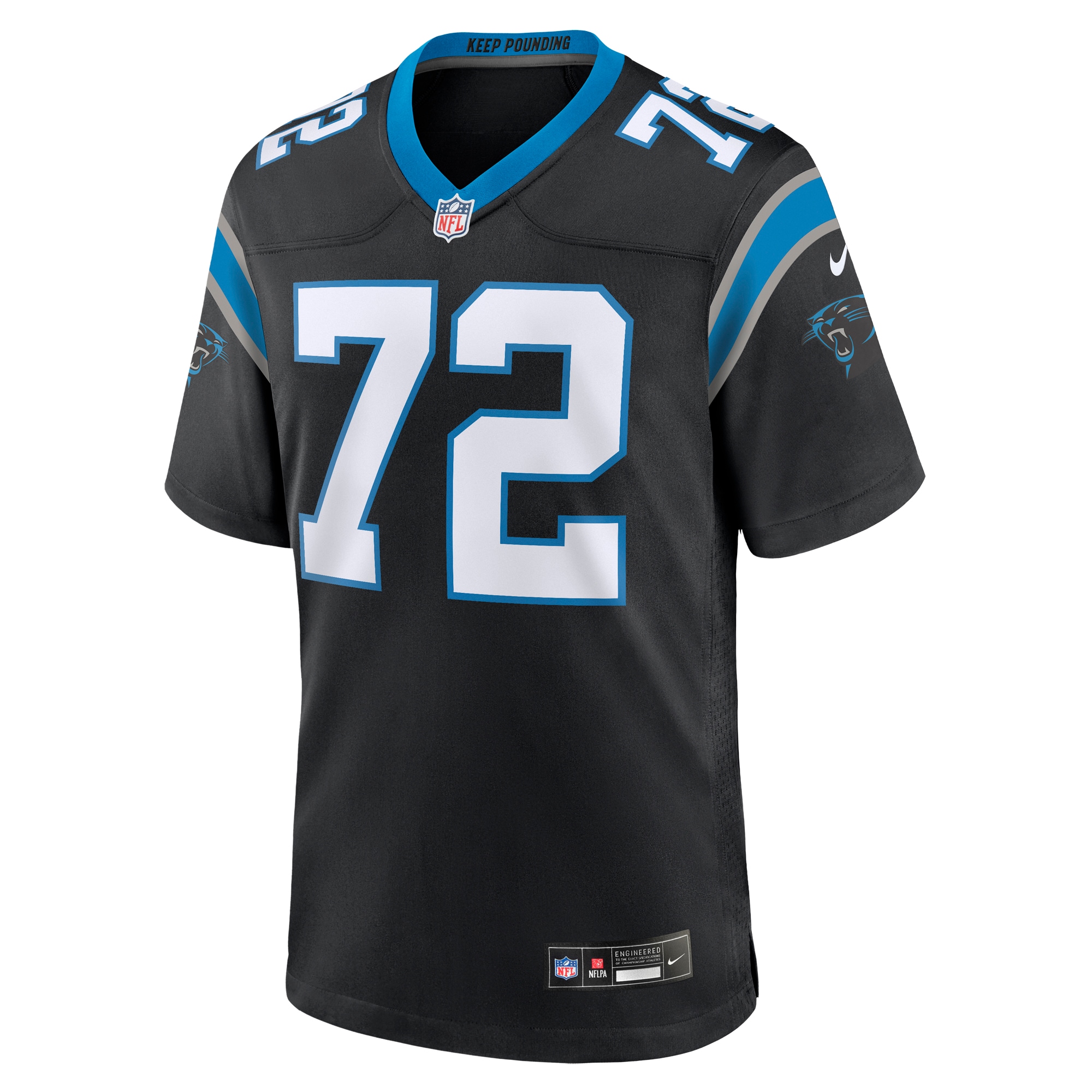 Carolina Panthers Taylor Moton Black Team Game NFL Jersey Men's