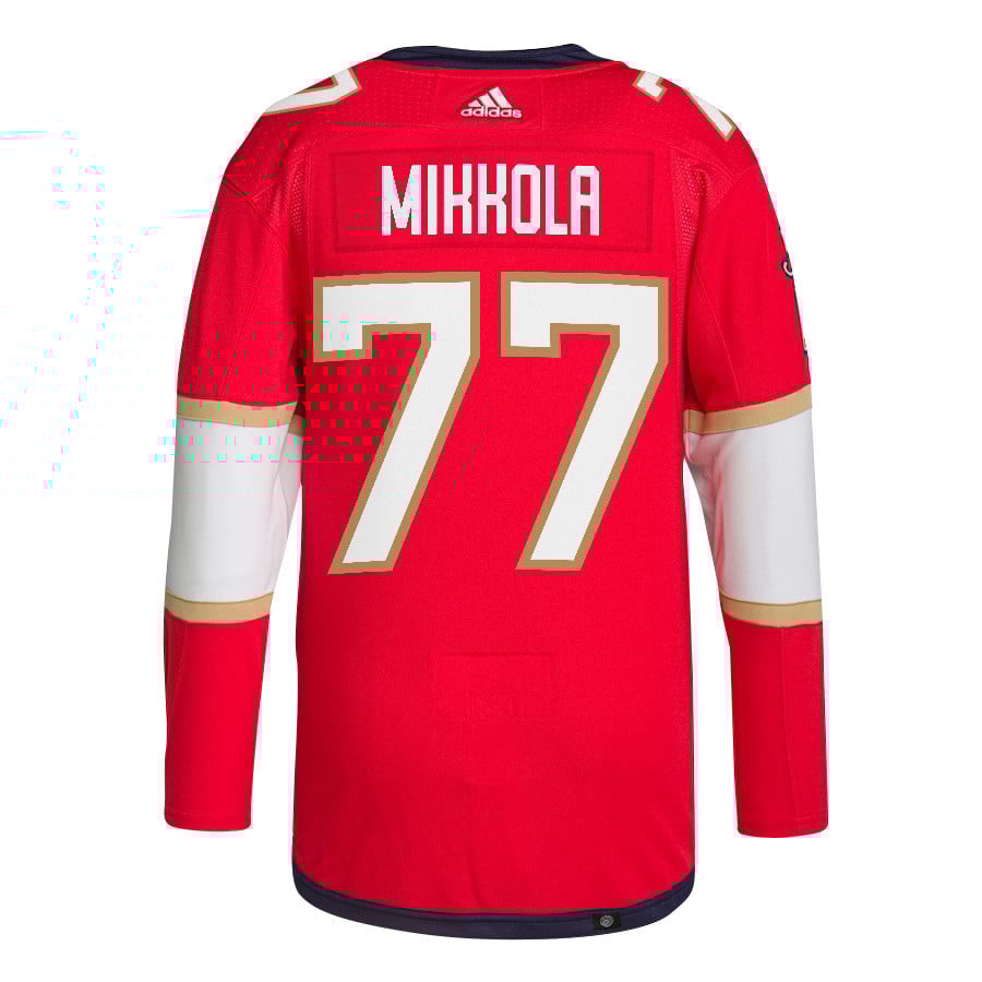 Niko Mikkola 77 Florida Panthers 2024 Playoffs Patch Home Red NHL Jersey Men's