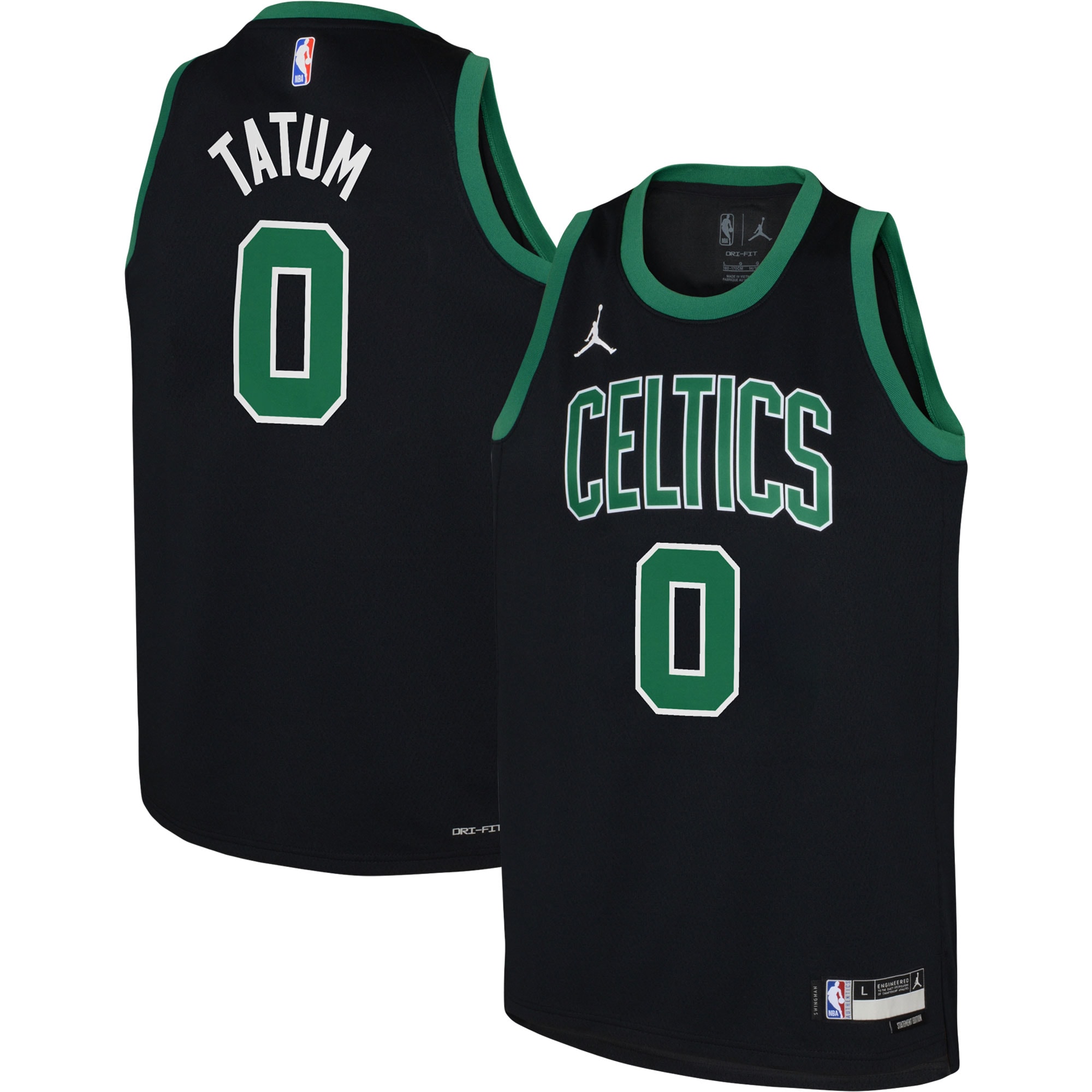 Jordan Brand Jayson Tatum Black Boston Celtics Swingman Statement Edition NBA Jersey Youth